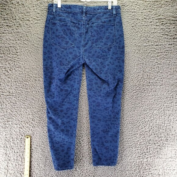 Talbots Jeans Womens Size 6 Blue Leopard Slim Ankle Cotton Blend - Picture 9 of 10